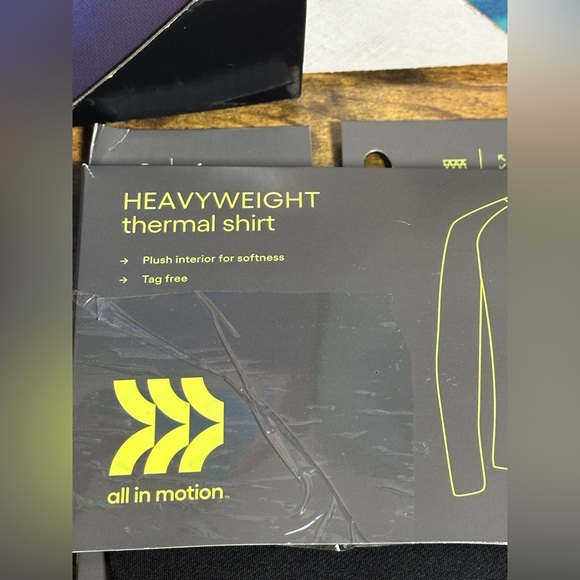 All in Motion Men's Heavyweight Thermal Undershirt in black. - Picture 3 of 9